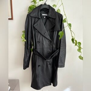 Genuine Leather Calvin Klein Trench Coat